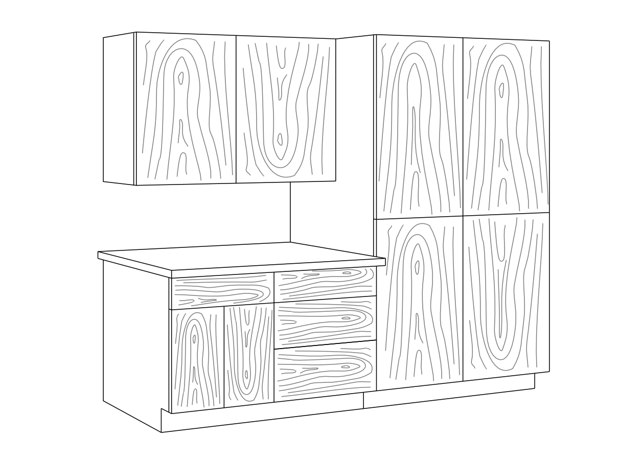 Traditional cut grain direction diagram